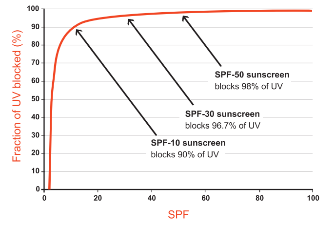 SPF與UVB防護曲線