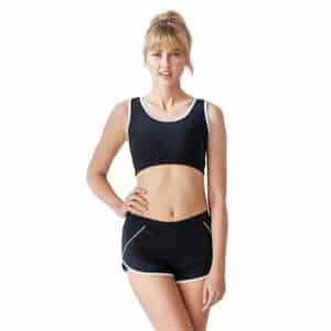 黑色滾邊顯瘦款二件式泳衣 2001007