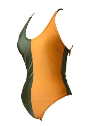 橘綠美背性感三角連身泳衣 1341464